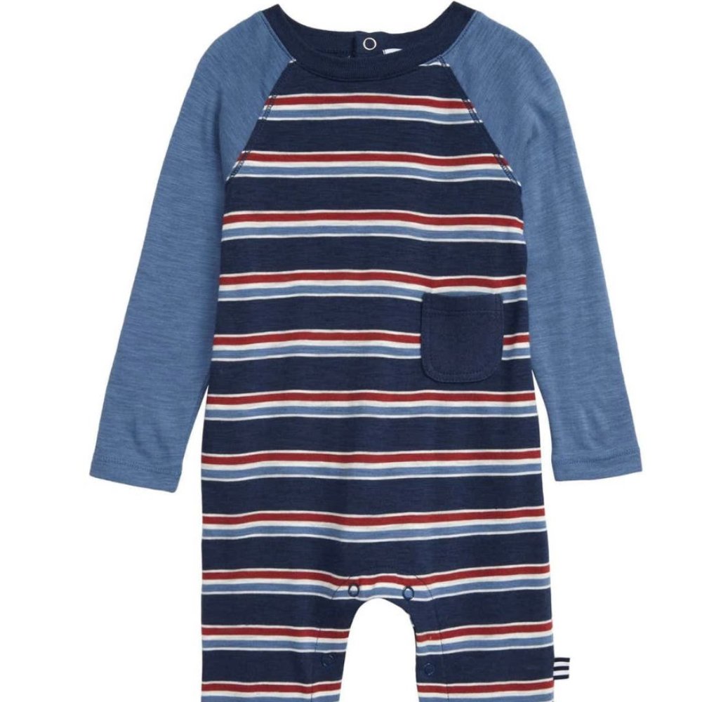 Splendid Striped Raglan Sleeved Jumpsuit